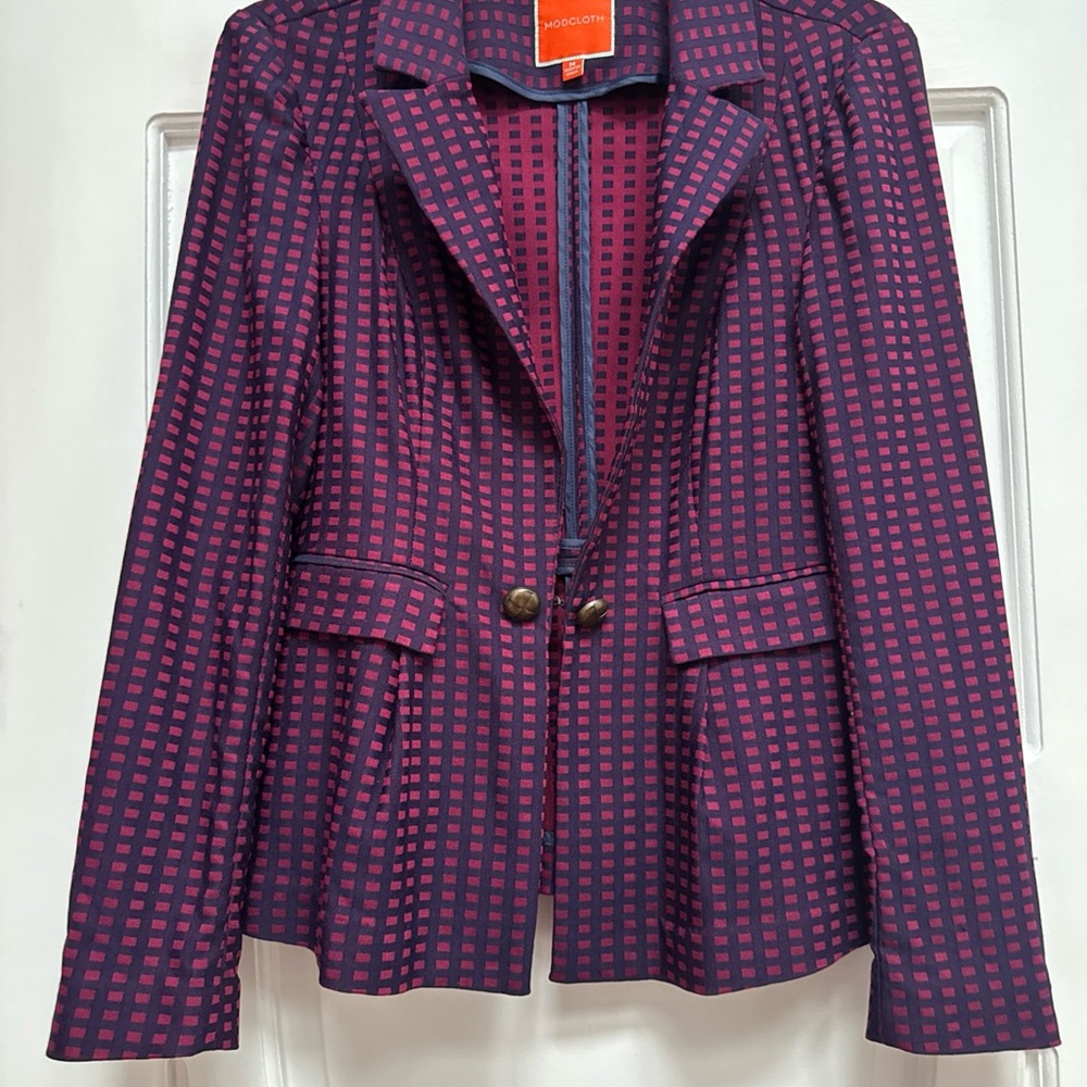 Modcloth‎ Purple and Pink Patterned Blazer